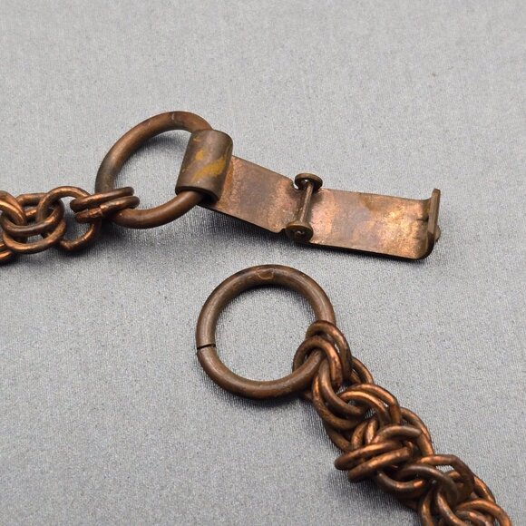 VTG Solid Copper Seahorse & Fish Pendant Necklace 20" Double Round Link Chain - Picture 5 of 10